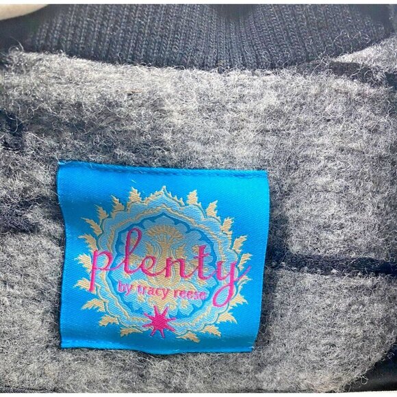 Anthropology Tracy Weese Wool Blend Jacket Knit Trim Car Coat Gray Black - Picture 5 of 9